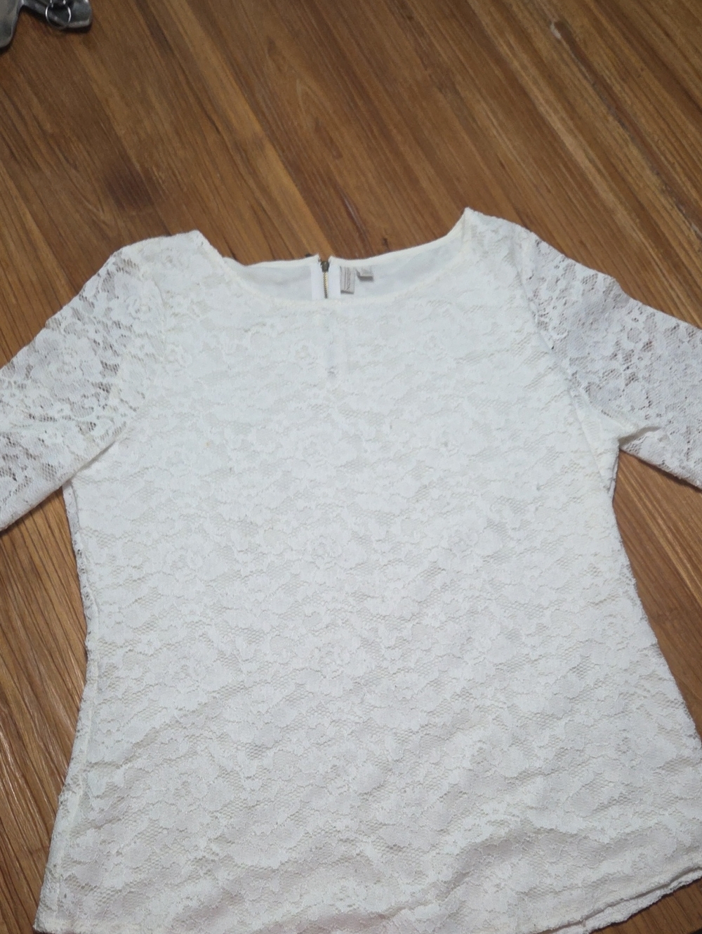 Madison White Lace 3/4 Sleeve Blouse